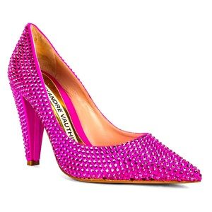 Alexandre Vauthier Catherine Crystal Pump, Pink Crystal embellished satin upper